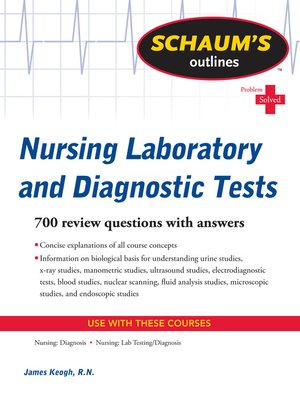 cover image of Schaum's Outline of Nursing Laboratory and Diagnostic Tests